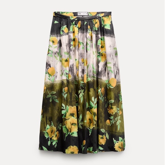 ZARA ZW WOMAN COLLECTION 2pc Co Ord Set Midi skirt & Blouse Size Medium NWT - Picture 9 of 16